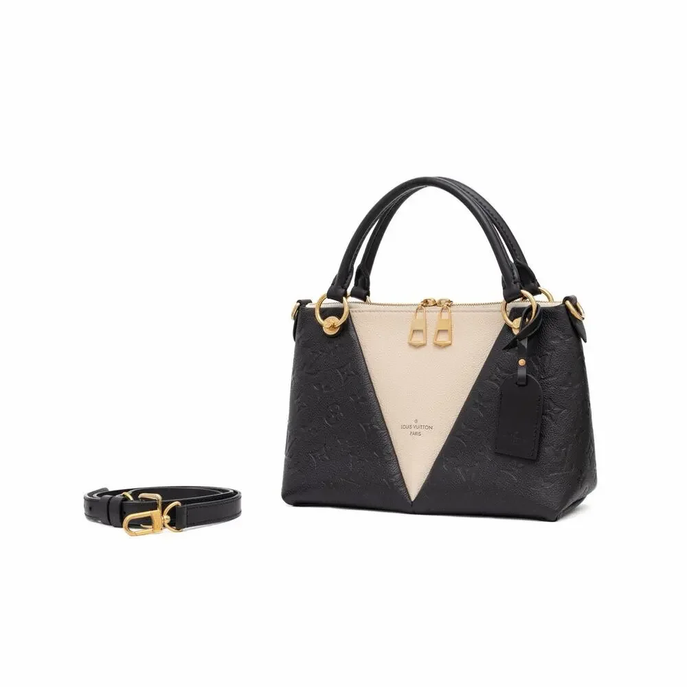 LOUIS VUITTON Empreinte V Satchel Tote BB Black Creme 2 Way Bag Purse Authentic